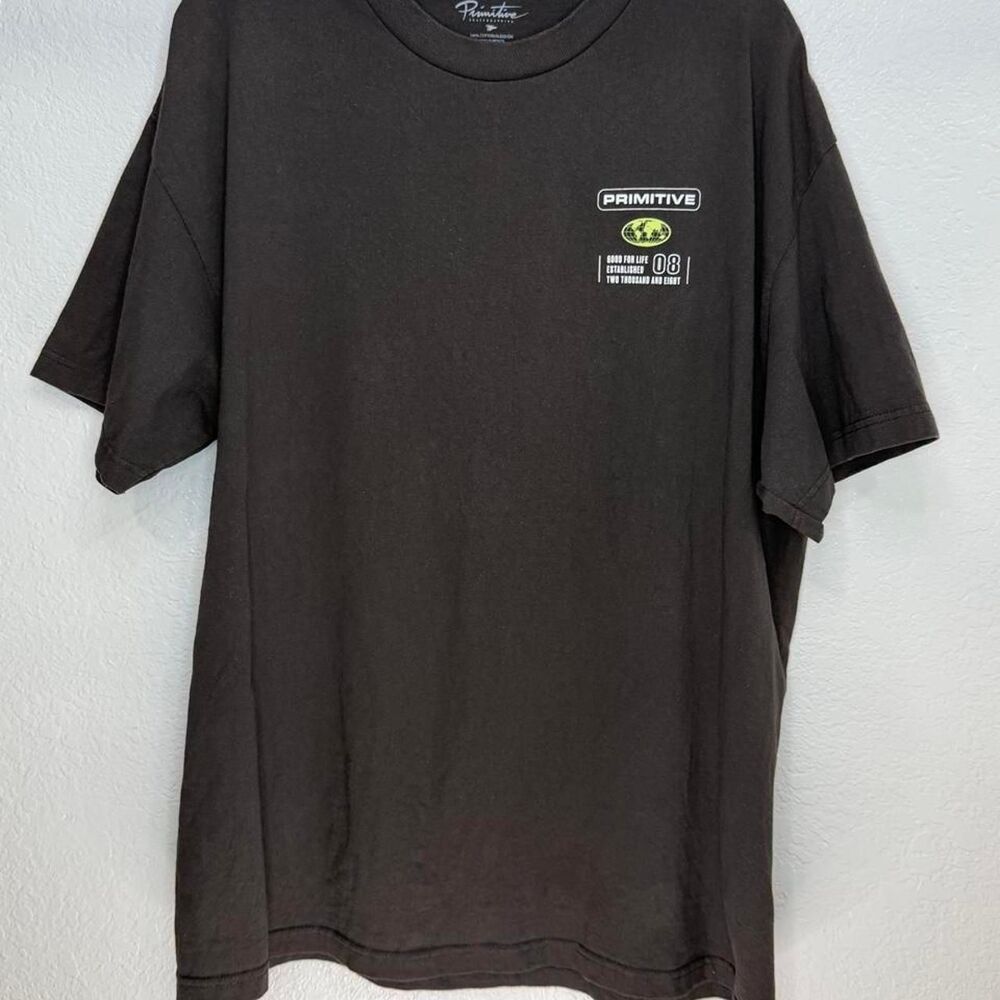 Primitive Men's Brown and Black T-shirt